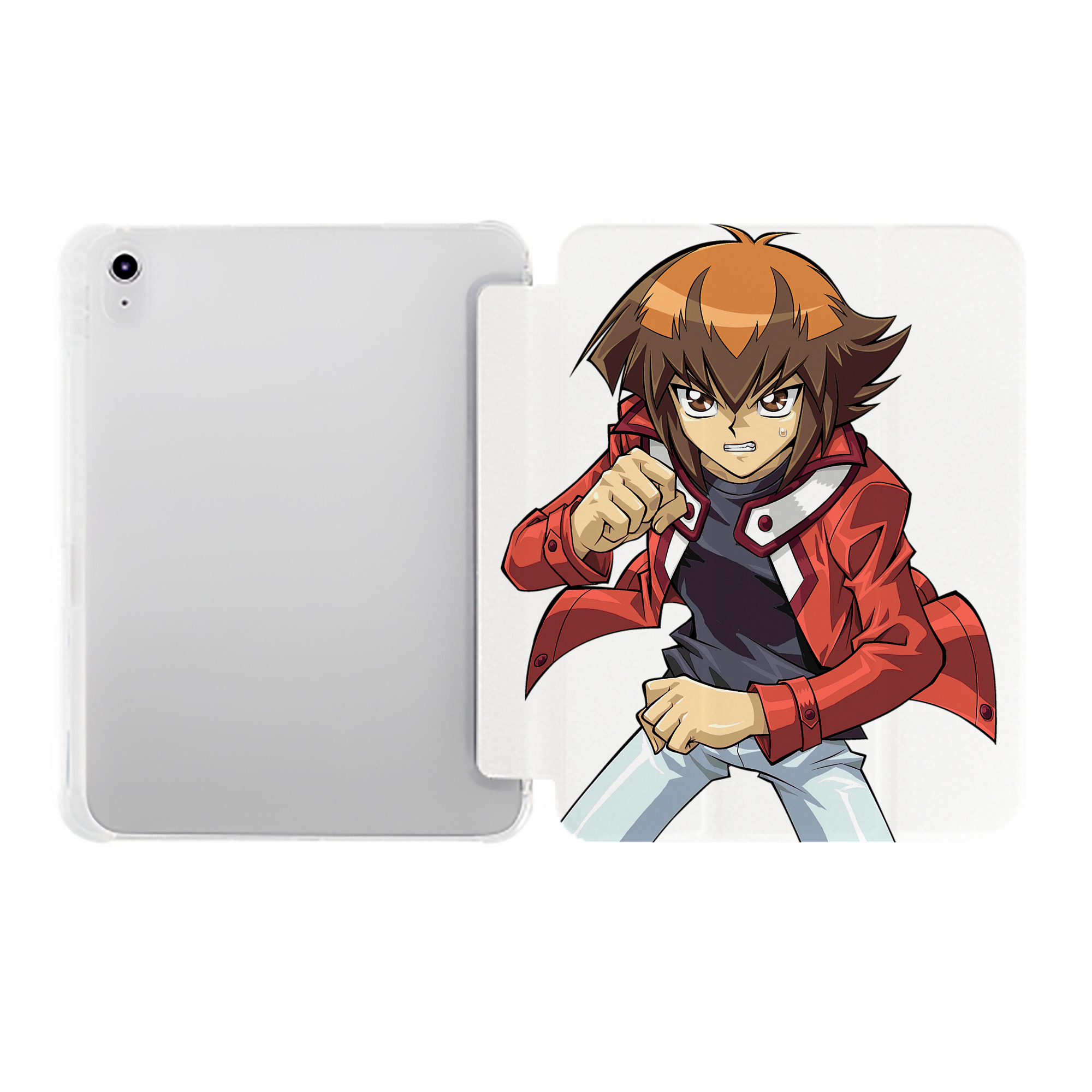 （画像用） 遊☆戯☆王 Yu-Gi-Oh! IPad ケース ペン収納付き 三つ折りスタンド PUレザー×シリコン 対応機種9.5/10.5/10.9インチ